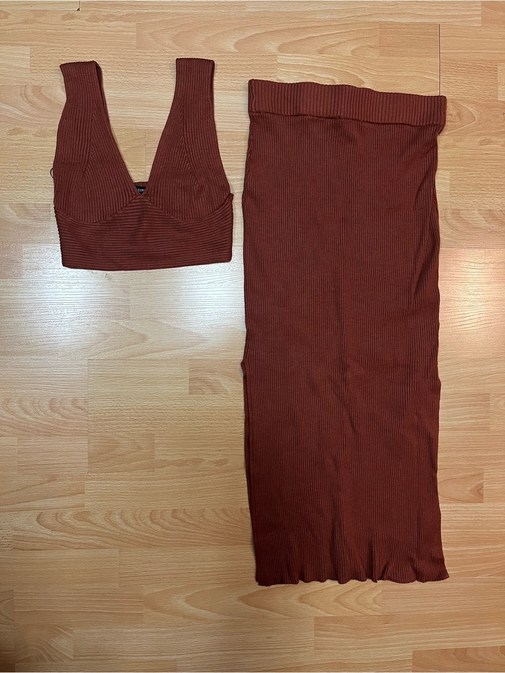 Sincerely Jules Ribbed Matching Set, top and maxi skirt